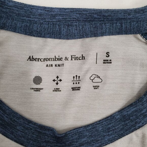 Abercrombie & Fitch Men's Air Knit Contrast Raglan Long Sleeve T-Shirt Small - Picture 10 of 11